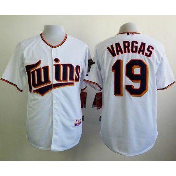 Twins #19 Kennys Vargas White Home Cool Base Stitched Jersey
