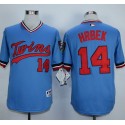 Twins #14 Kent Hrbek Light Blue 1984 Turn Back The Clock Stitched Jersey
