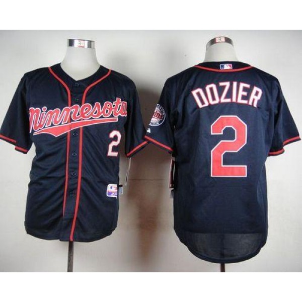Twins #2 Brian Dozier Navy Blue Cool Base Stitched Jersey