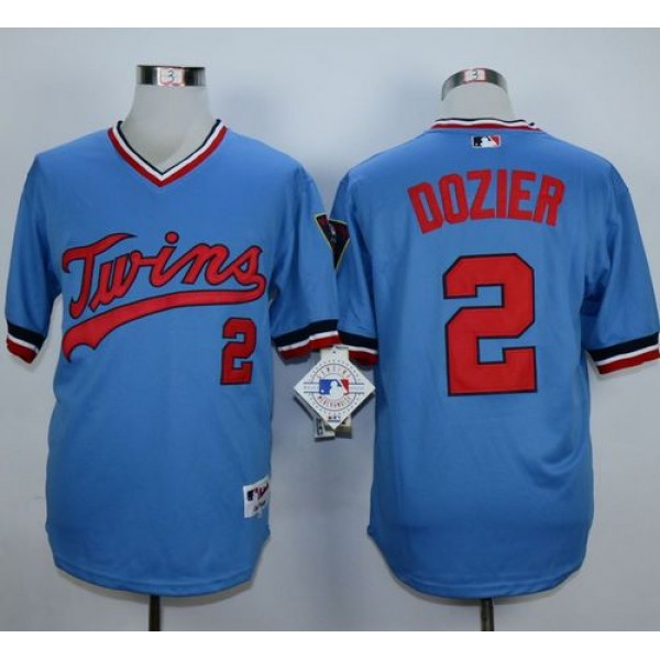 Twins #2 Brian Dozier Light Blue 1984 Turn Back The Clock Stitched Jersey