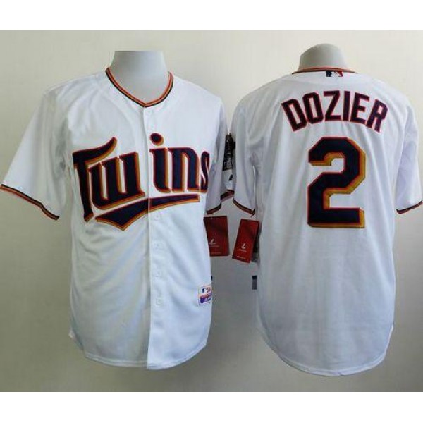 Twins #2 Brian Dozier White Home Cool Base Stitched Jersey