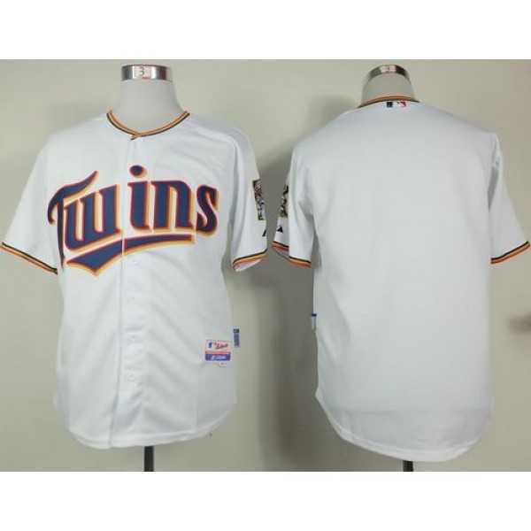 Twins Blank White Home Cool Base Stitched Jersey