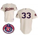 Twins #33 Justin Morneau Stitched Cream Jersey