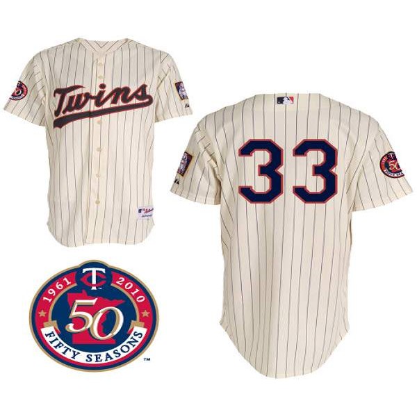 Twins #33 Justin Morneau Stitched Cream Jersey