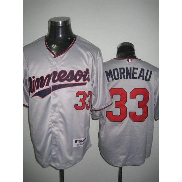 Twins #33 Justin Morneau Stitched Grey Jersey