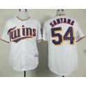 Twins #54 Ervin Santana White Home Cool Base Stitched Jersey