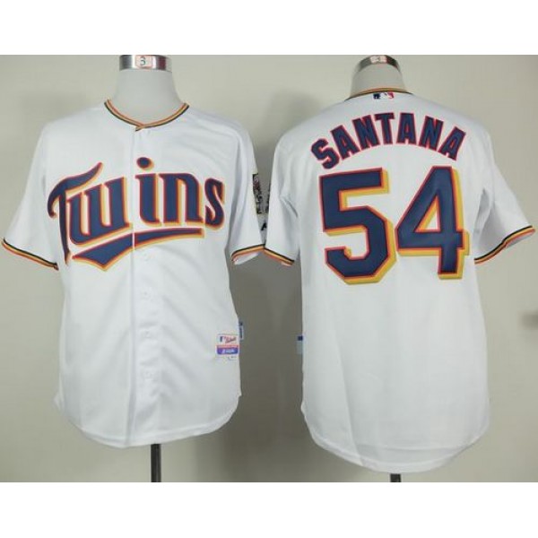 Twins #54 Ervin Santana White Home Cool Base Stitched Jersey