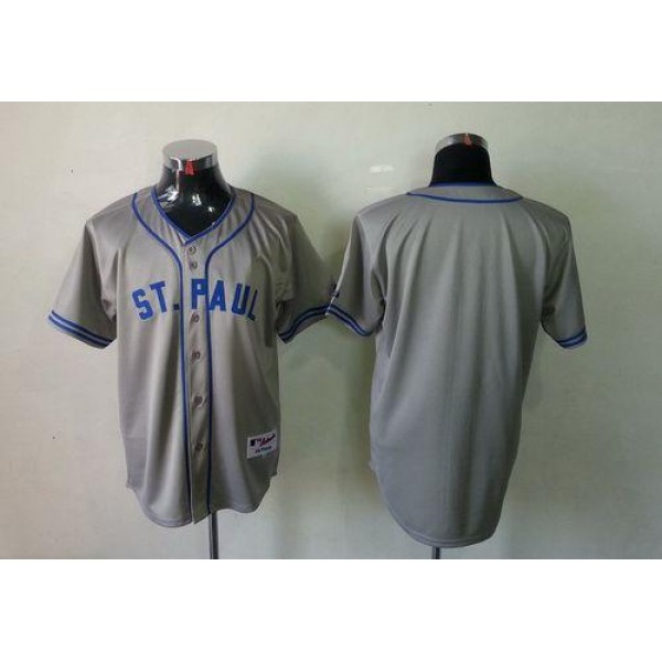 Twins Blank Grey 1948 St. Paul Saints Turn Back The Clock Stitched Jersey