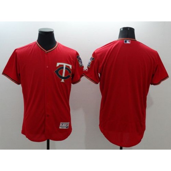 Twins Blank Red Flexbase Authentic Collection Stitched Jersey