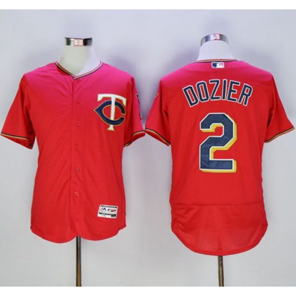 Twins #2 Brian Dozier Red Flexbase Authentic Collection Stitched Jersey