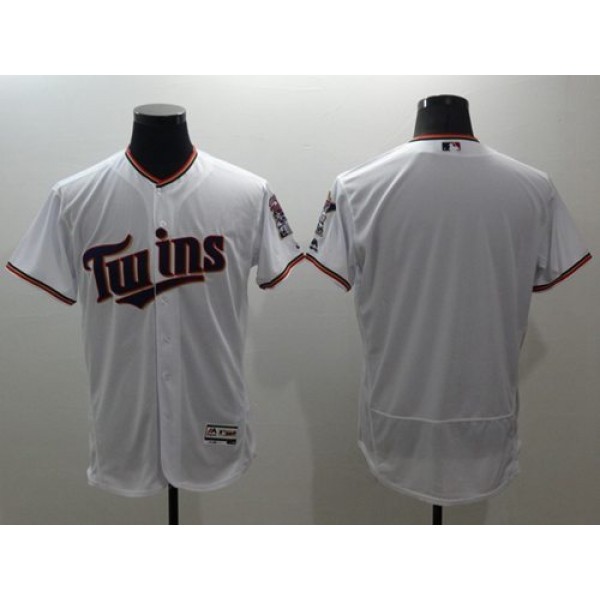 Twins Blank White Flexbase Authentic Collection Stitched Jersey