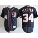 Washington Nationals #34 Bryce Harper Navy Blue Elite Stitched Jersey