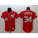 Washington Nationals #34 Bryce Harper Red 2018 Spring Training Flexbase Stitched Jersey