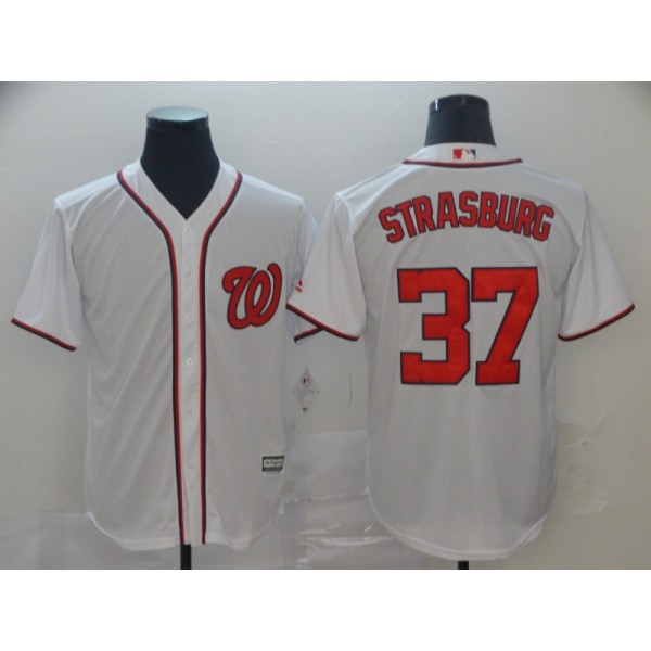 Washington Nationals #37 Stephen Strasburg White Cool Base Stitched Jersey