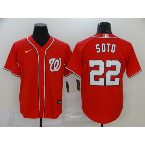 Washington Nationals #22 Juan Soto Majestic Red Cool Base Stitched Jersey