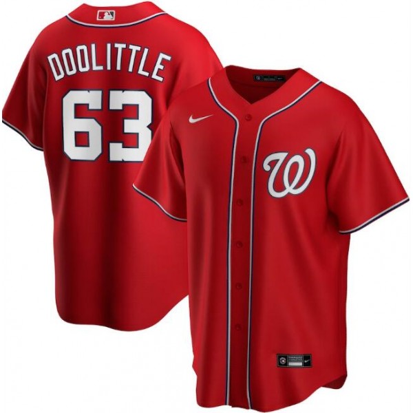 Washington Nationals Red #63 Sean Doolittle Cool Base Stitched Jersey