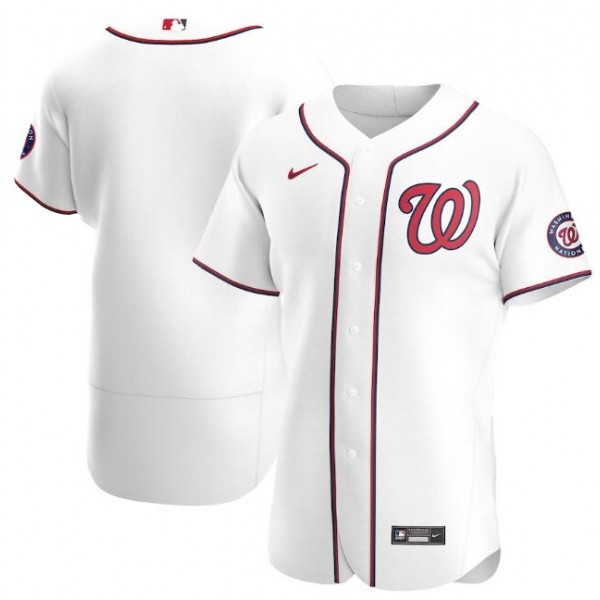 Washington Nationals White Stitched Flex Base Jersey