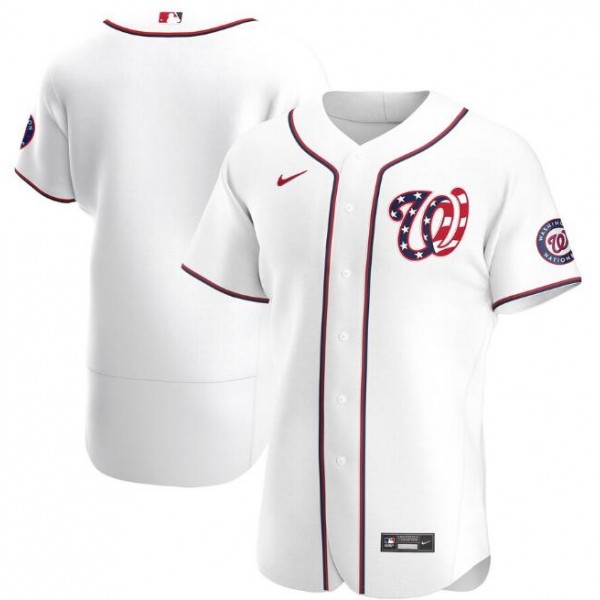 Washington Nationals White Flex Base Stitched Jersey