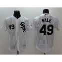 White Sox #49 Chris Sale White(Black Strip) Flexbase Authentic Collection Stitched Jersey