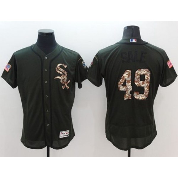 White Sox #49 Chris Sale Green Flexbase Authentic Collection Salute To Service Stitched Jersey