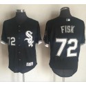 White Sox #72 Carlton Fisk Black Flexbase Authentic Collection Stitched Jersey