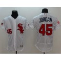 White Sox #45 Michael Jordan White(Black Strip) Fashion Stars Stripes Flexbase Authentic Stitched Jersey
