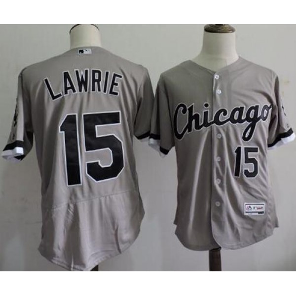 White Sox #15 Brett Lawrie Grey Flexbase Authentic Collection Stitched Jersey