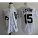 White Sox #15 Brett Lawrie White(Black Strip) Flexbase Authentic Collection Stitched Jersey