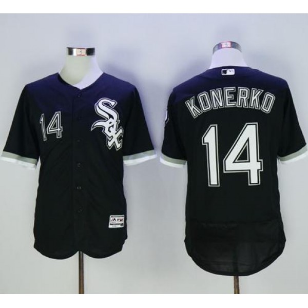White Sox #14 Paul Konerko Black Flexbase Authentic Collection Stitched Jersey