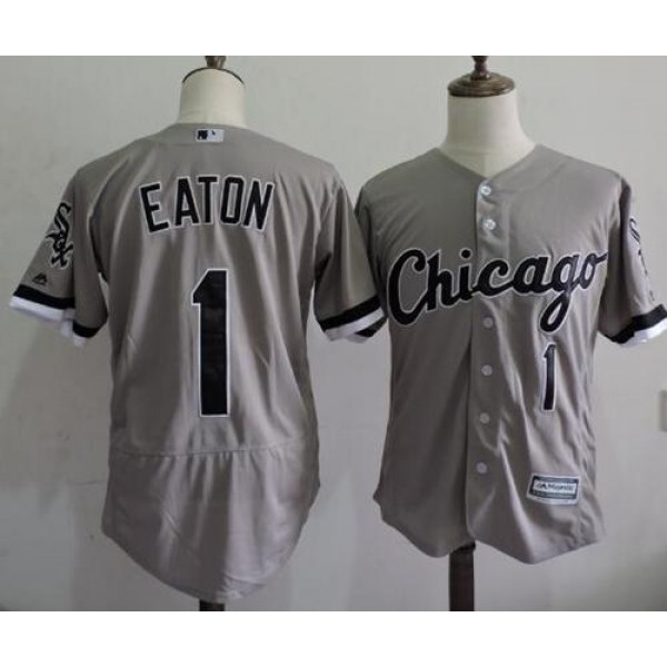 White Sox #1 Adam Eaton Grey Flexbase Authentic Collection Stitched Jersey