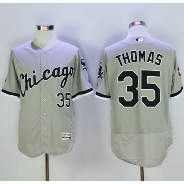 White Sox #35 Frank Thomas Grey Flexbase Authentic Collection Stitched Jersey