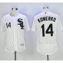 White Sox #14 Paul Konerko White(Black Strip) Flexbase Authentic Collection Stitched Jersey
