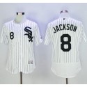 White Sox #8 Bo Jackson White(Black Strip) Flexbase Authentic Collection Stitched Jersey