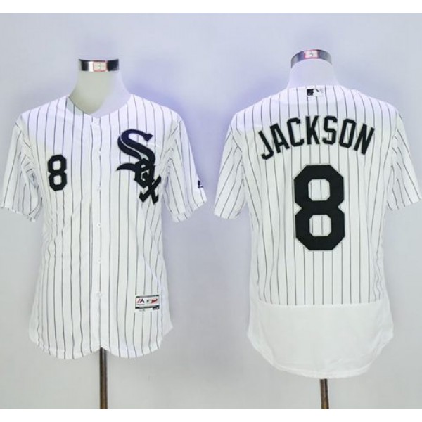 White Sox #8 Bo Jackson White(Black Strip) Flexbase Authentic Collection Stitched Jersey