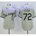 White Sox #72 Carlton Fisk Grey Flexbase Authentic Collection Stitched Jersey