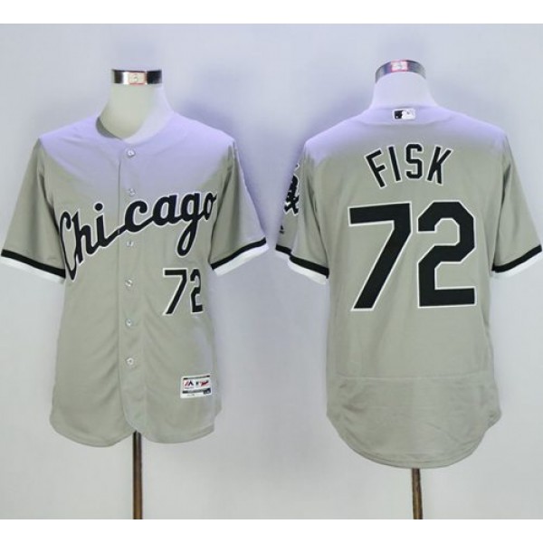 White Sox #72 Carlton Fisk Grey Flexbase Authentic Collection Stitched Jersey