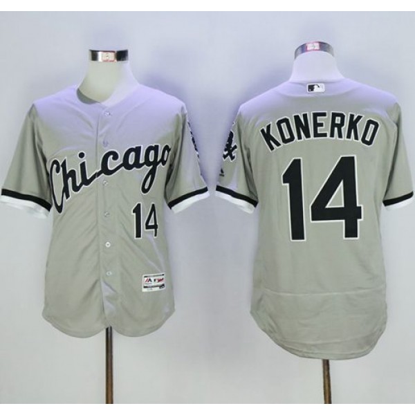 White Sox #14 Paul Konerko Grey Flexbase Authentic Collection Stitched Jersey