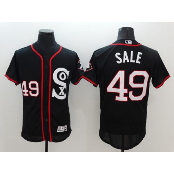 White Sox #49 Chris Sale Black New Flexbase Authentic Collection Stitched Jersey