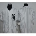 White Sox Blank White(Black Strip) New Cool Base Stitched Jersey