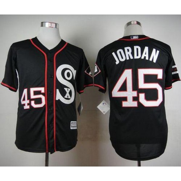 White Sox #45 Michael Jordan Black New Cool Base Stitched Jerseys