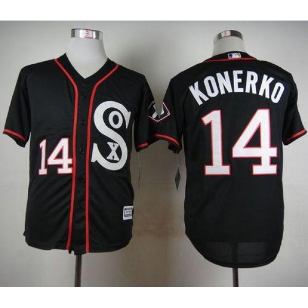 White Sox #14 Paul Konerko Black New Cool Base Stitched Jersey