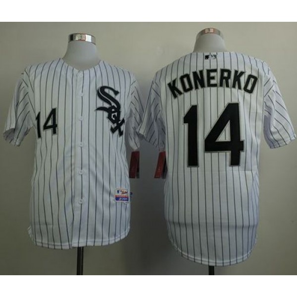 White Sox #14 Paul Konerko Stitched White Jersey