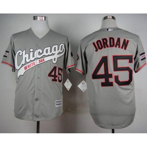 White Sox #45 Michael Jordan Grey New Cool Base Stitched Jersey