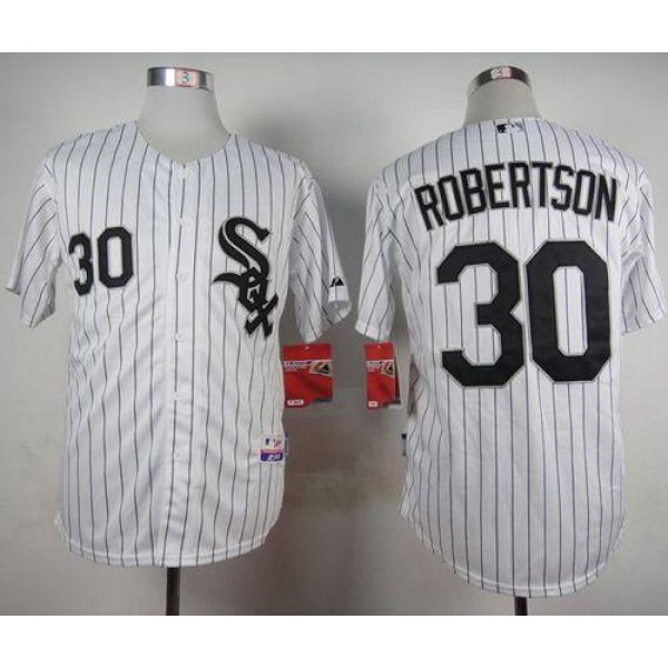 White Sox #30 David Robertson White Cool Base Stitched Jersey
