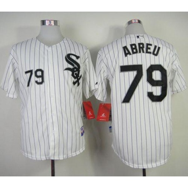 White Sox #79 Jose Abreu White With Black Strip Stitched Jersey