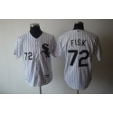 White Sox #72 Carlton Fisk Stitched White Jersey