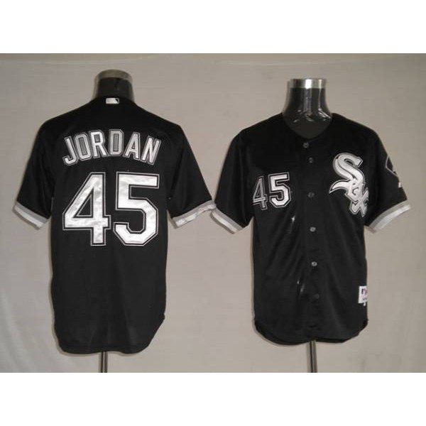White Sox #45 Michael Jordan Stitched Black Jersey