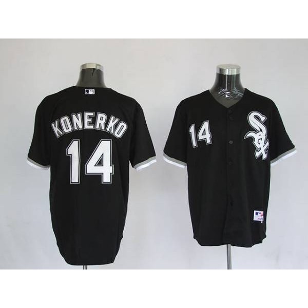 White Sox #14 Paul Konerko Stitched Black Jersey