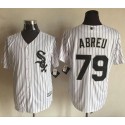 White Sox #79 Jose Abreu White(Black Strip) New Cool Base Stitched Jersey