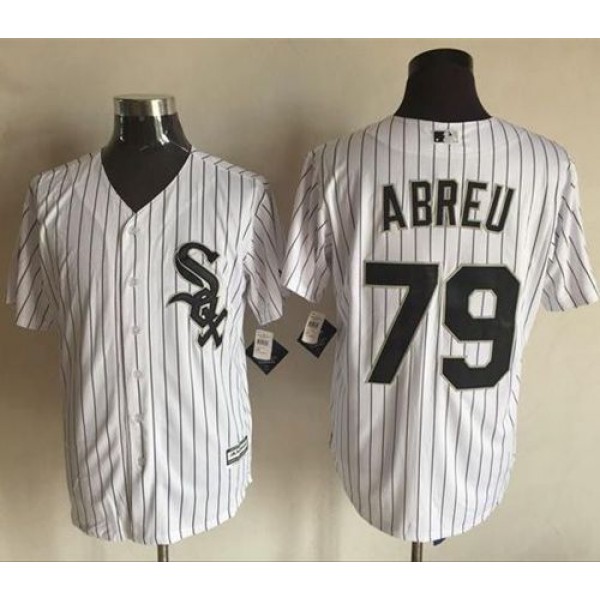 White Sox #79 Jose Abreu White(Black Strip) New Cool Base Stitched Jersey